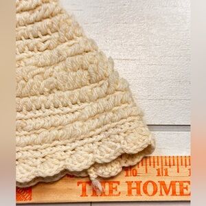 Cream Crochet Knit Hat